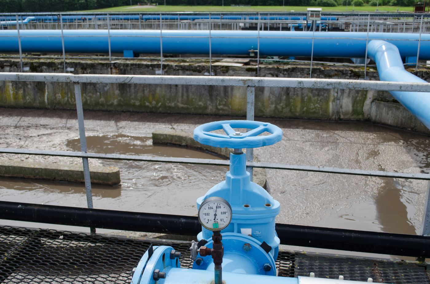 Valve and pressure gauge inspection at a water treatment facility
